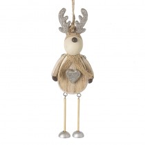 Wooden & Silver Hanging Deer With Heart