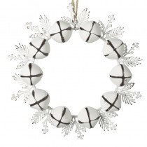 White Metal Bells Wreath Hanger