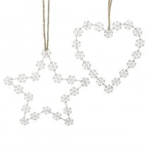 Metal Snowflake Heart & Star Mix