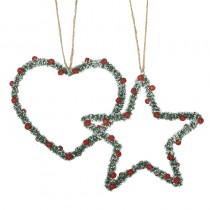 Grn Star/Heart With Berries Mix