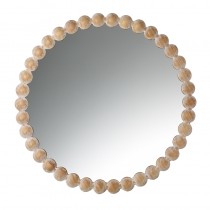 Wooden Framed Round Mirror