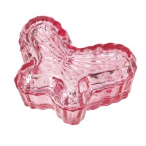 Pale Pink Glass Butterfly Pot
