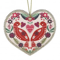 Flowers Hearts & Birds Hanging Heart