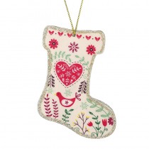 Flowery Heart Bird Stocking Hanger