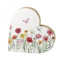 White Wooden Flower Design Heart