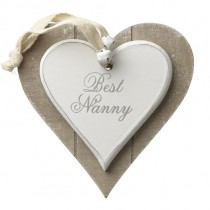 Hanging Wooden Heart Best Nanny