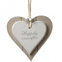 Hanging Wooden Heart Happily Ever After