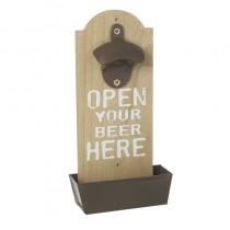 Open Your Beer Here Wall Bottle Opener