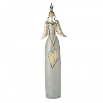 Tall Standing Angel Holding Heart