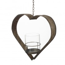 Hanging Metal Heart T-Light Holder