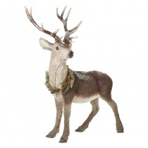 Small Standing Deer With Wreath