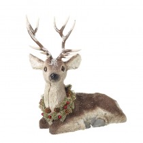 Resting Deer With Wreath