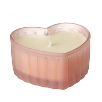 Glass Heart Pink Candle