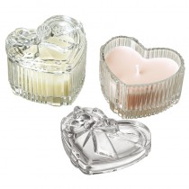 Glass Heart Candle Holders