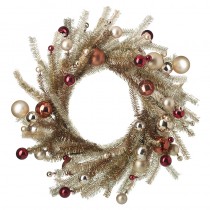 Tinsel Wreath With Ball Dec