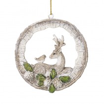 Deer With Bird Hanging Wreath
