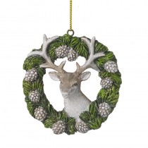 Deer Head Wreath With Pinecones