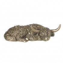 Gold Sleeping Highland Cow