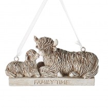 Highland Cow Family Time Ornament