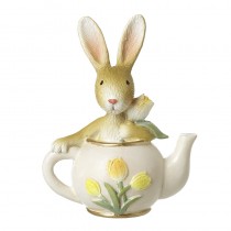 Resin Rabbit In Teapot Ornament