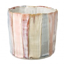 Ceramic Pink Striped Pot