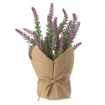 Lavender In Large Pot With Hessian