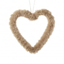 Sml Fawn Fur Heart Hanger