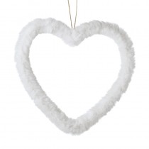 White Fur Heart Hanger
