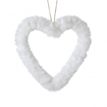 Sml White Fur Heart Hanger
