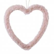 Pink Fur Heart Hanger