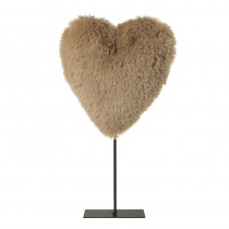 Brown Fluffy Heart On Stand