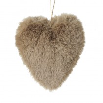 Sml Fur Fawn Heart Hanger