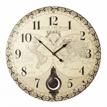 Wooden Atlas Clock With Penduleum