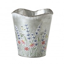 Floral Metal Pot