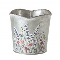 Small Floral Metal Pot