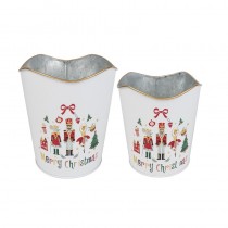 White Metal Merry Christmas Pots Set 2