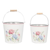 Metal Floral Set 2 Pots