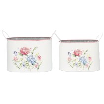 Metal Floral Set 2 Pots