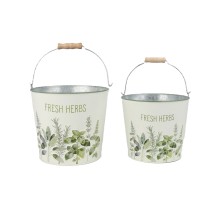 Metal Herb Design  Set 2 Pots