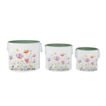 Metal Floral Set 3 Pots
