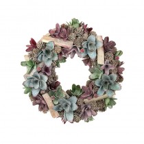 Wreath With Green And Red Leaves