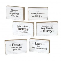 White Wooden Dog Owner Signs Mix Of 6