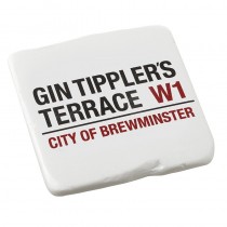 White Resin Gin Tipplers Terrace Coaster