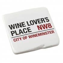 White Resin Wine Lover's Place Coaster