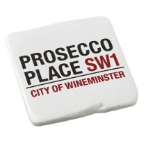 White Resin Prosecco Place Coaster
