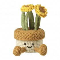 Smiley Crochet Cacti In Plant Pot