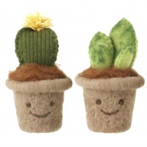 Smiley Felt Catus In Pot Decoration Mix