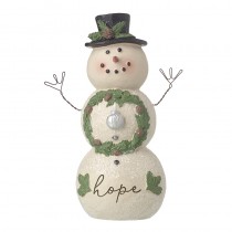 Hope Snowman With Christmas Wreath Dec