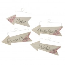 Wooden Event Arrows With Tiny Hearts Mix