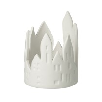 White Round Dolomite House Pot